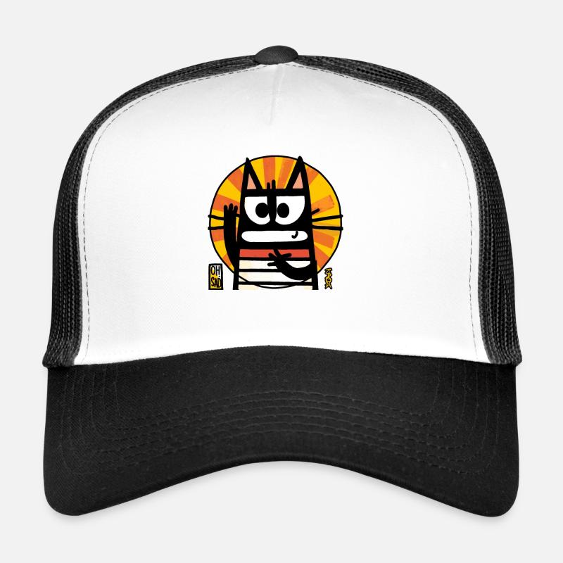 Oh How Sad, Funny Abstract Cartoon Cat Trucker Cap