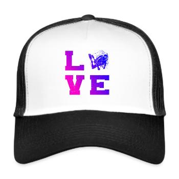 Free Dive Diving Scuba Diver Herren Diver - Trucker Cap - Weiß/Schwarz - Vorne