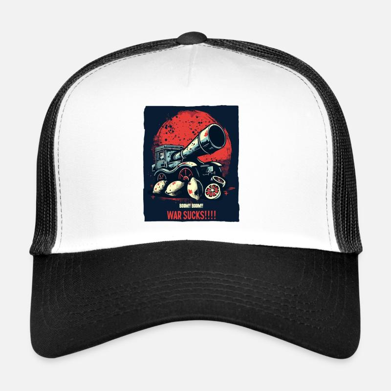 Big bang with lemons, war is crap Trucker Cap
