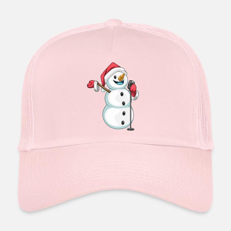 Snowman Christmas Singer Trucker Cap