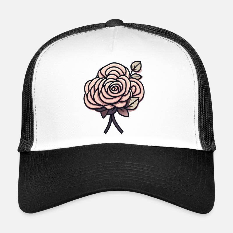 rose - Casquette trucker  - blanc/noir