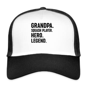 Grandpa Squash Player Hero Legend - Squash Grandpa - Casquette trucker  - blanc/noir - Devant
