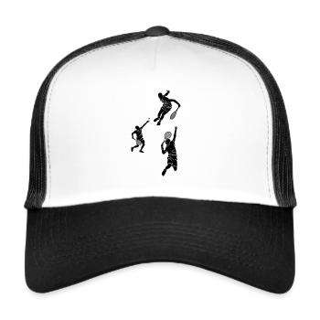 Playing Squash player silhouettes Squash - Trucker Cap - Weiß/Schwarz - Vorne