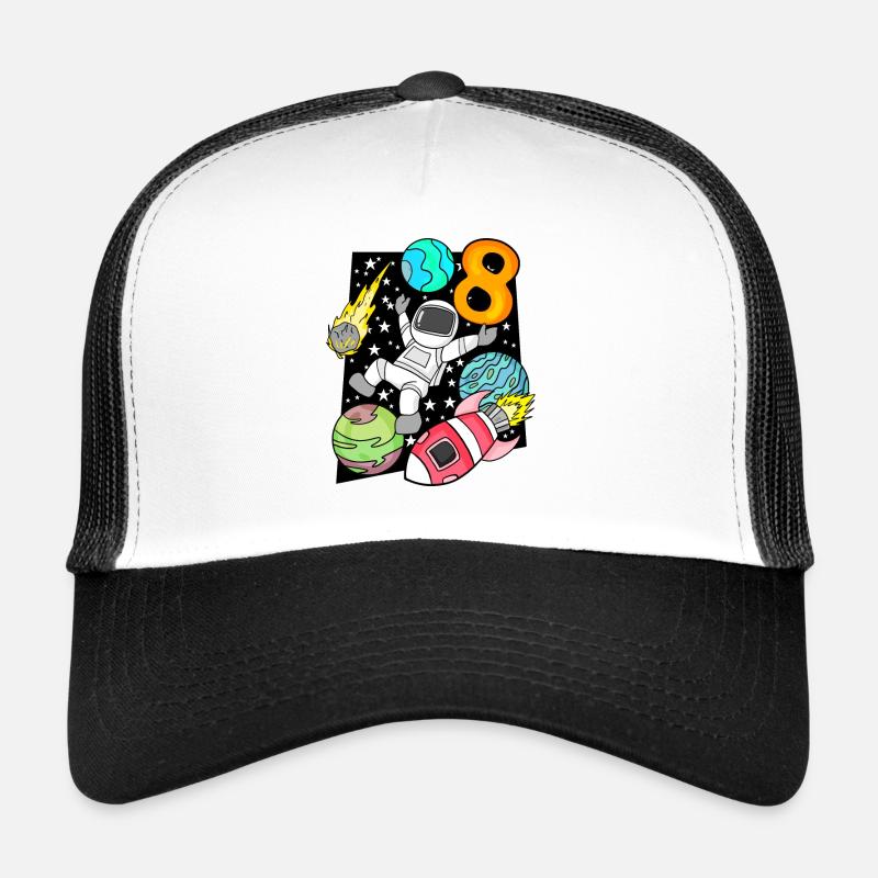 8 Fusée astronaute garçon d’anniversaire Casquette trucker 
