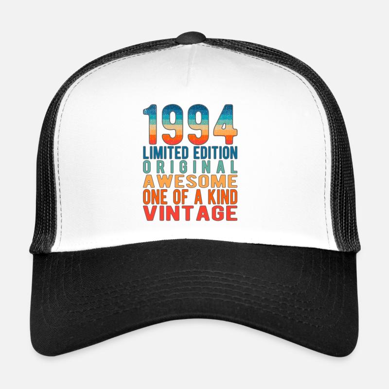 Limited Edition seit 1994 Geburtstag Vintage 1994 - Trucker Cap - Weiß/Schwarz