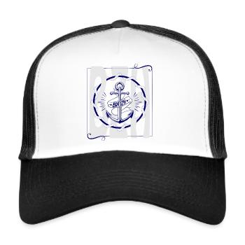 ANCRE BREIZH - Casquette trucker  - blanc/noir - Devant