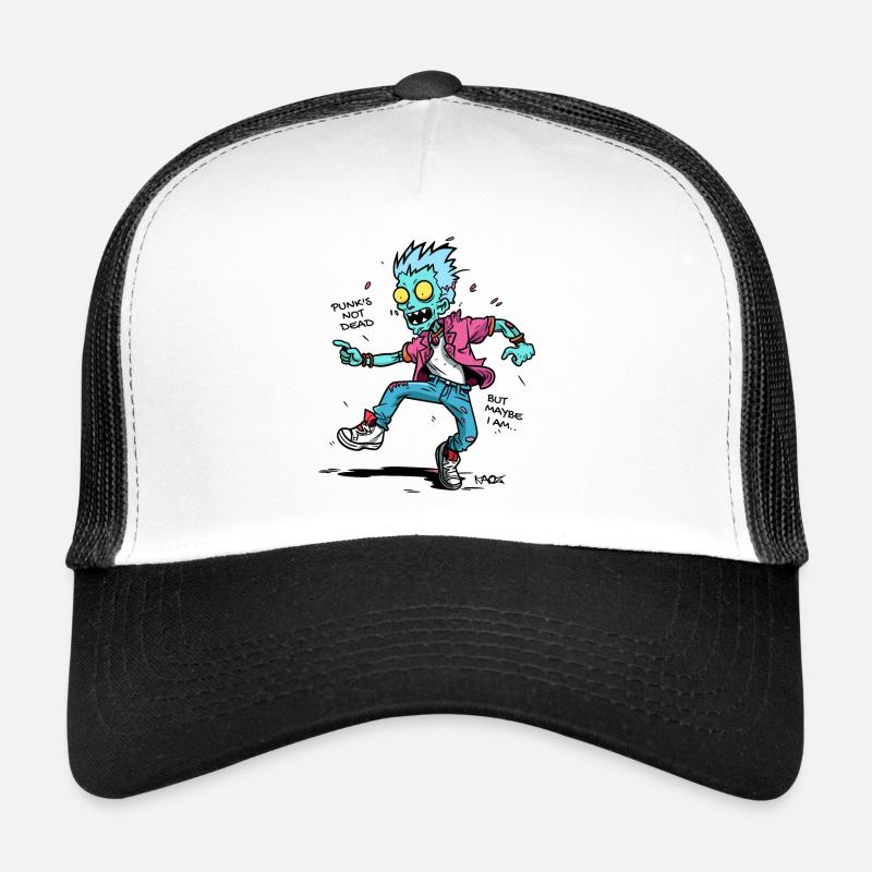 Le punk n’est pas mort, mais moi : Punk Zombie Casquette trucker 