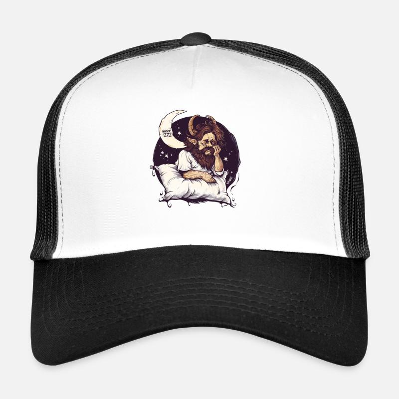 Archange endormi avec des cornes et la lune Casquette trucker 
