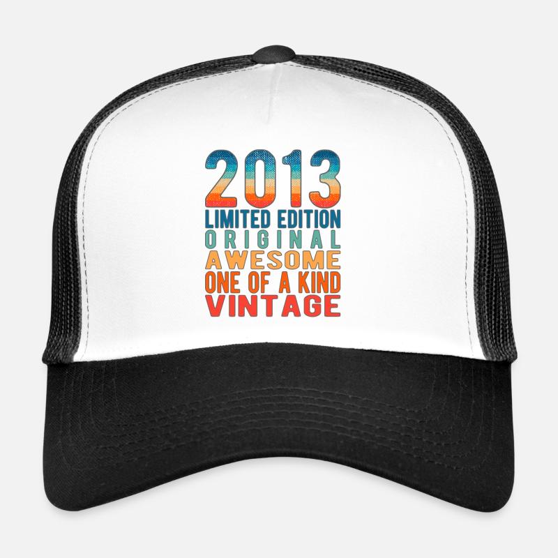 Limited Edition seit 2013 Geburtstag Vintage 2013 - Trucker Cap - Weiß/Schwarz