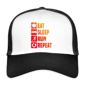 Laufen Cross Country Running Rennen Running - Trucker Cap - Weiß/Schwarz - Vorne