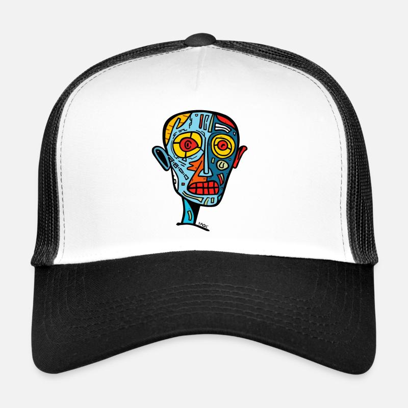 Kubistisches Porträt eines Zombie-Kopfes Trucker Cap