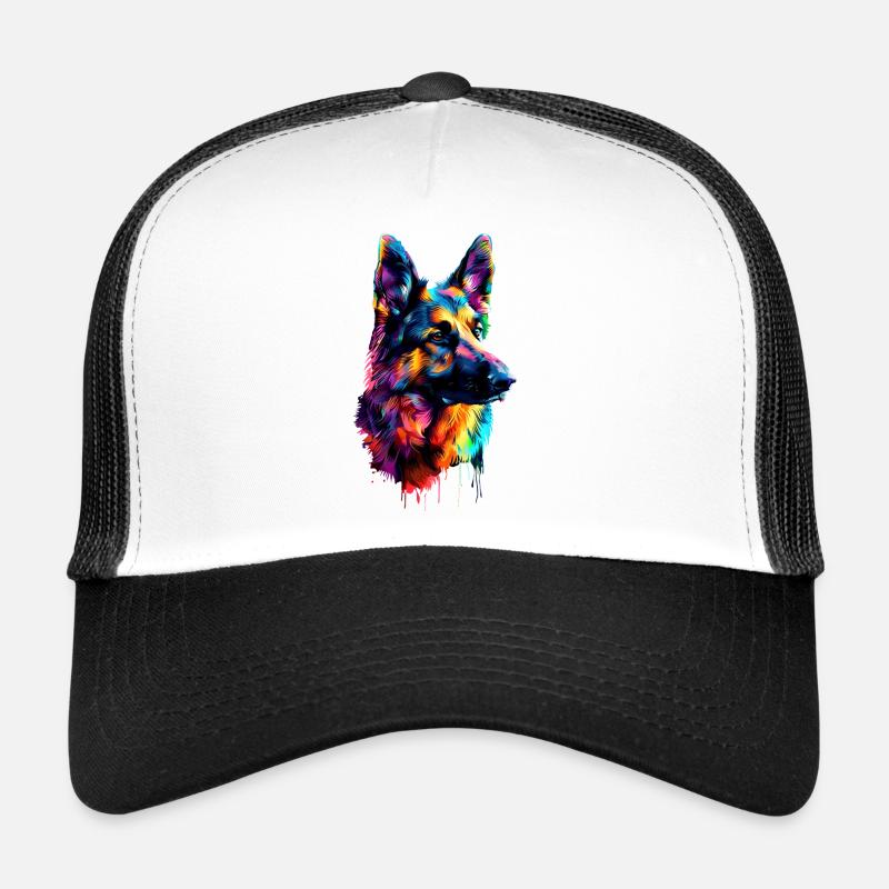 Schäferhund Bunte Farben Pop Art Hund Schäferhunde Trucker Cap