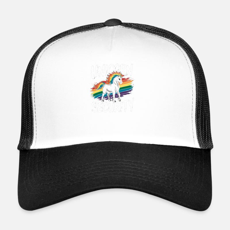 Einhorn Sicherheit Einhorn-Motto Unicorn Security - Trucker Cap - Weiß/Schwarz