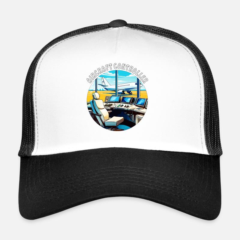 AIRCRAFT CONTROLLER - Trucker Cap - Weiß/Schwarz