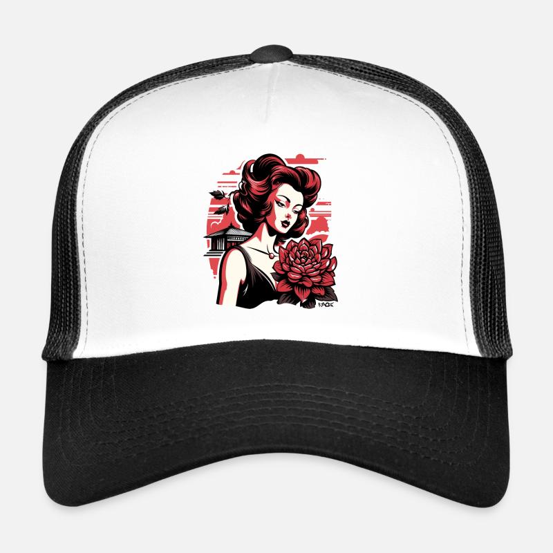 Belles femmes et fleurs traditionnelles Casquette trucker 