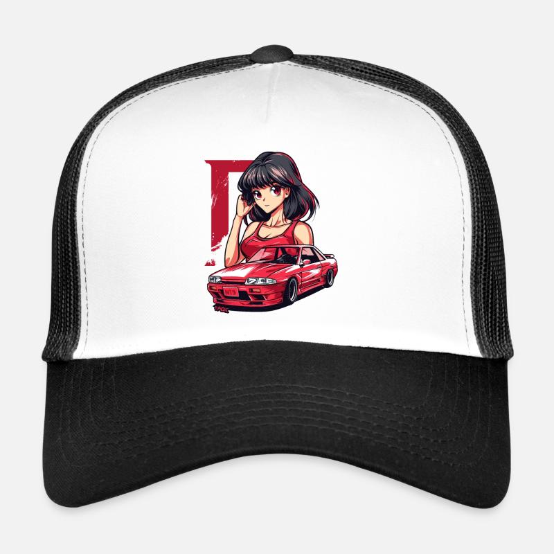 D pour Initial : Anime rétro vintage japonais JDM Casquette trucker 