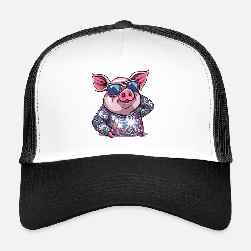 Cochon de danse disco scintillante Diva Casquette trucker 