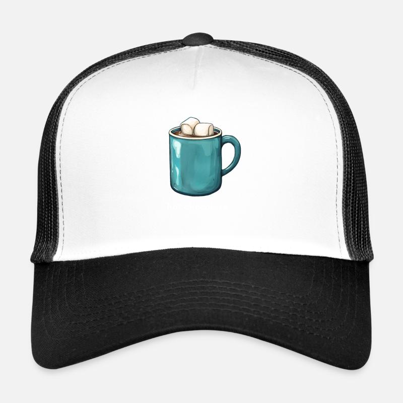 Hot Chocolate Lover Funny Marshmallow Cocoa Mug Trucker Cap
