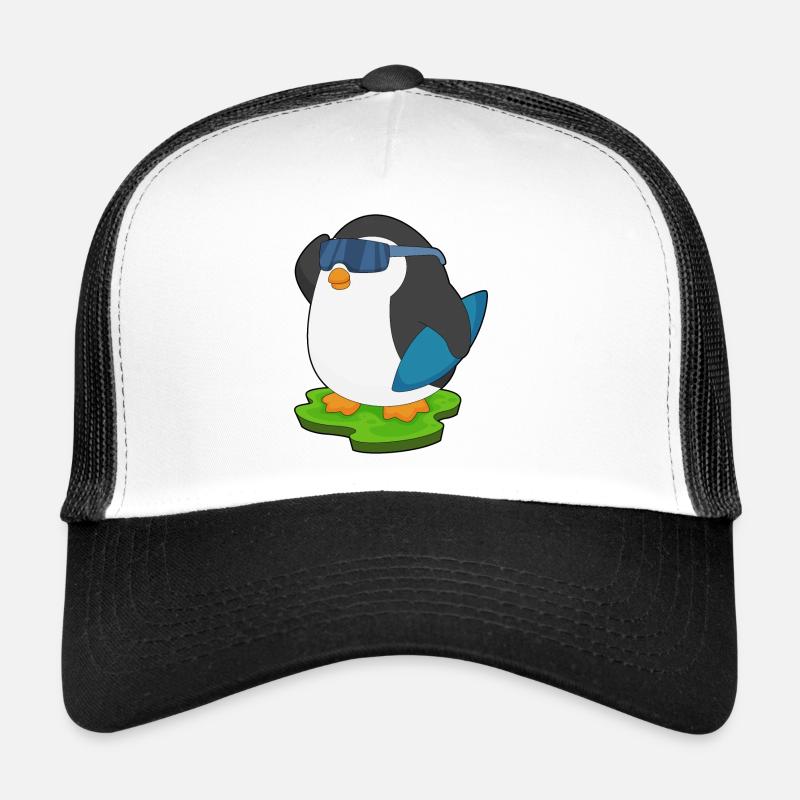 Pinguin Surfer Surfbrett Trucker Cap