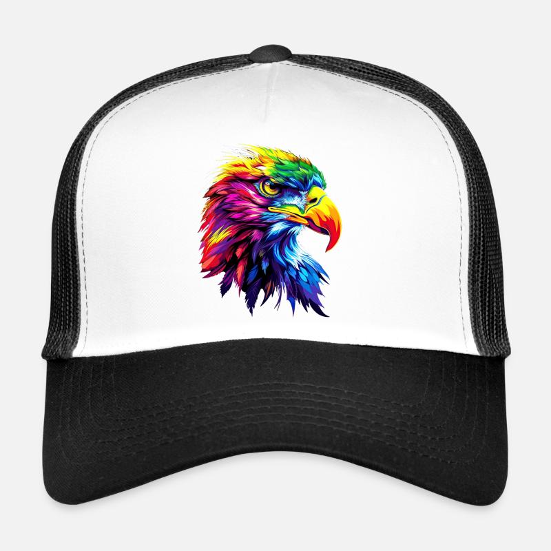 Aigle Pop Art Couleurs vives Aigle royal Pygargue à queue blanche Casquette trucker 