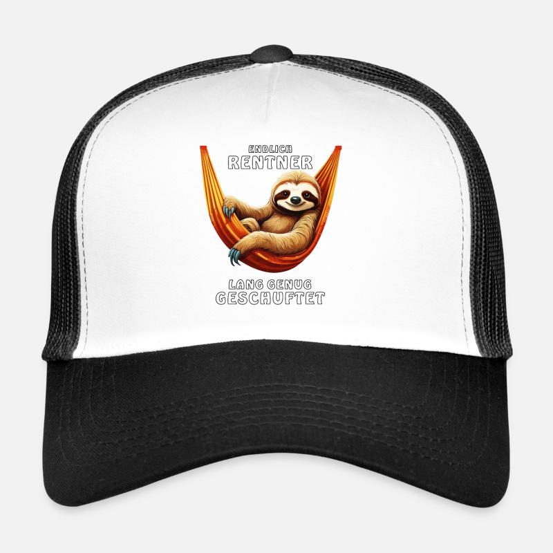 ENDLICH RENTNER LANG GENUG GESCHUFTET - Trucker Cap - Weiß/Schwarz