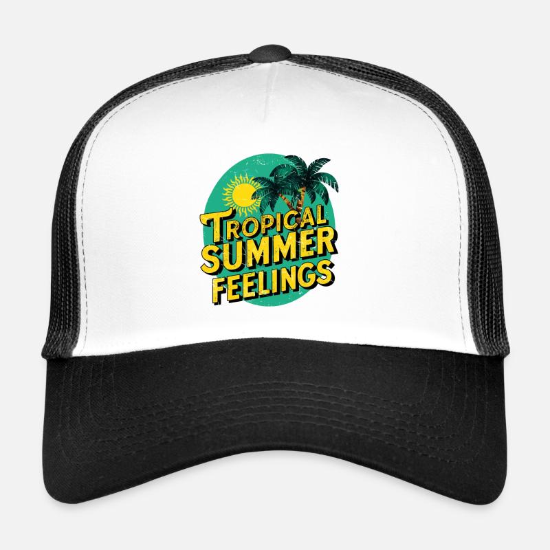 Summer Tropical Summer Feelings Sun Palm Trees Holidays Trucker Cap