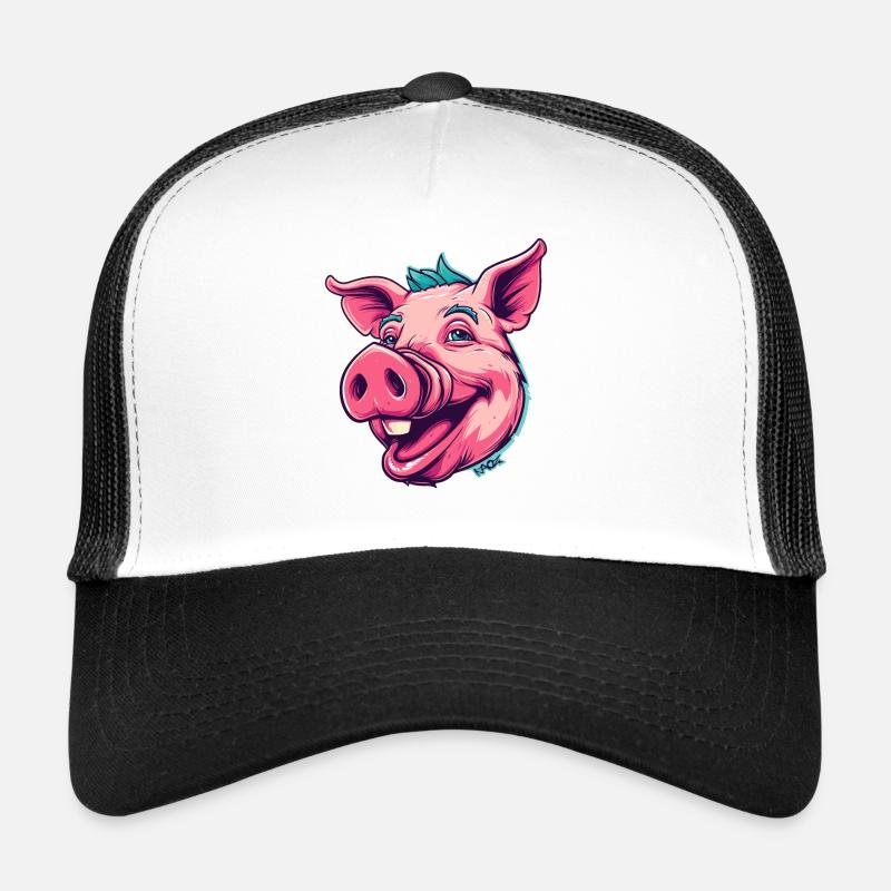 Cochon punk super heureux Casquette trucker 