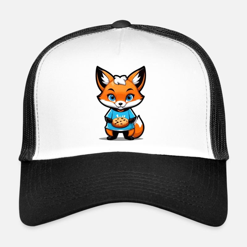 Renard avec un biscuit dans les pattes Casquette trucker 