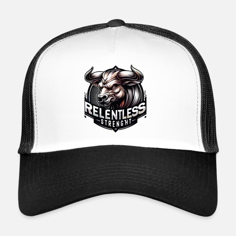 Relentless Strength - Trucker Cap - Weiß/Schwarz