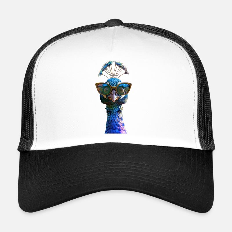 Peacock Blue Peacock Peacock Wheel Peacock Wheel Peacock Wheel Trucker Cap