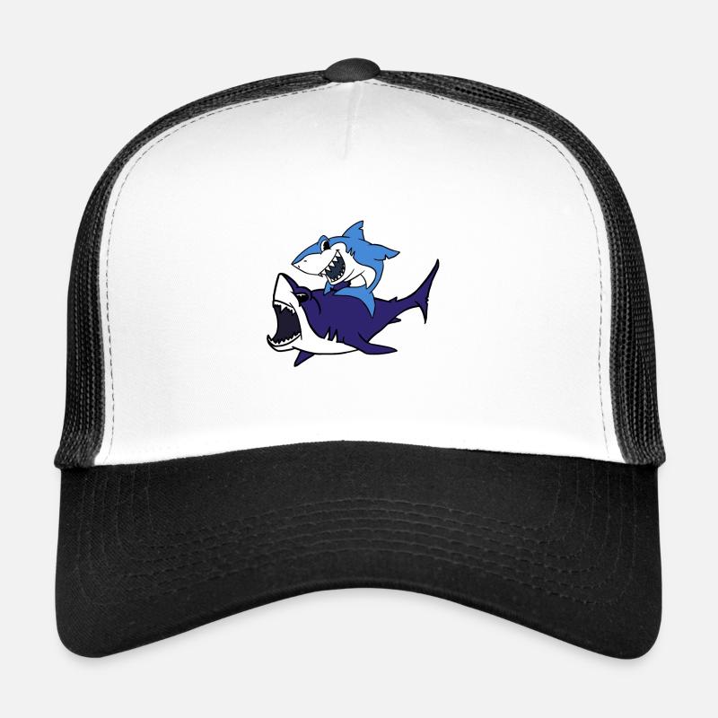 Requin chevauchant un t-shirt de requin drôle de requin Casquette trucker 