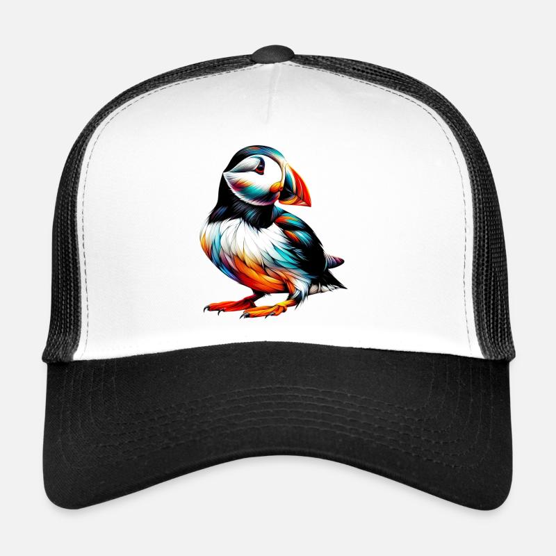 Papageitaucher - Trucker Cap - Weiß/Schwarz