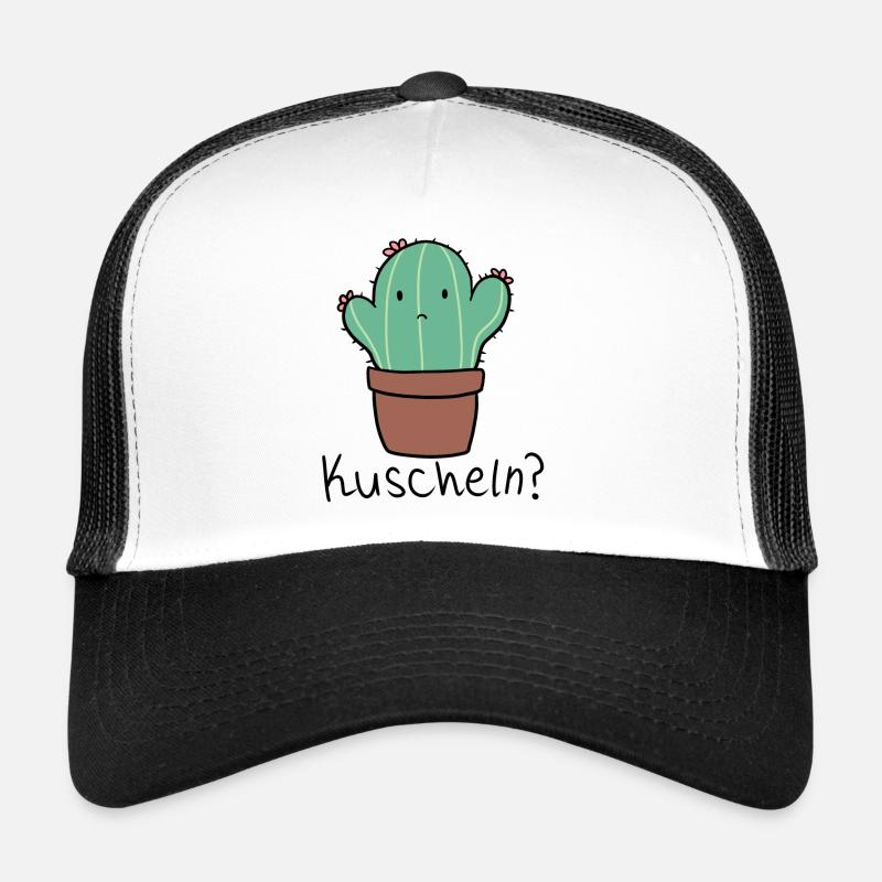 Süßer Kaktus/ Sukkulente will kuscheln - Trucker Cap - Weiß/Schwarz