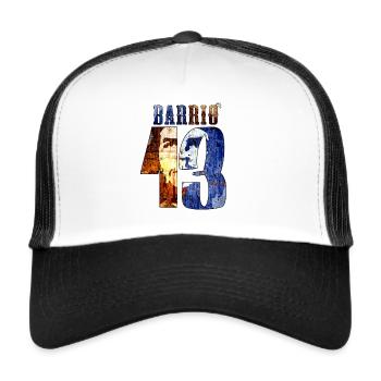 Barrio 13 au Sud Marseille #1 - Casquette trucker  - blanc/noir - Devant
