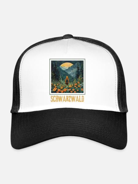 Black Forest Trekking Hiking - Trucker Cap - white/black - Front