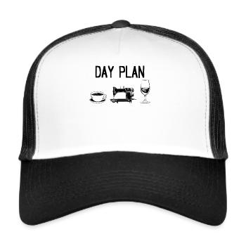 Sewing Day Plan Sewing Machine Funny Sewing Ideas - Trucker Cap - white/black - Front
