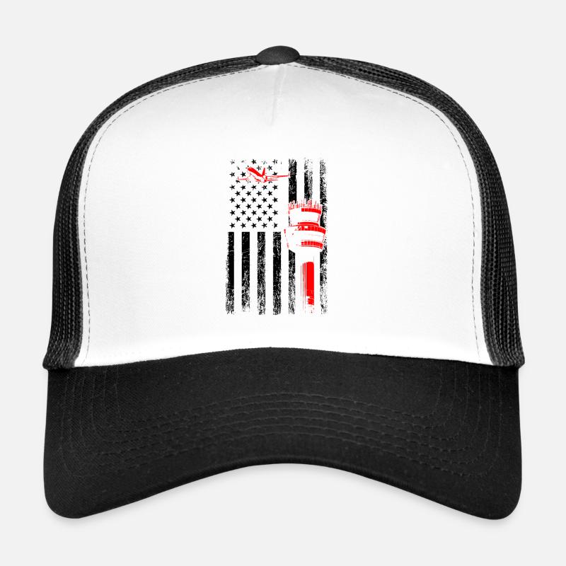 American Flag US, air traffic controller Trucker Cap