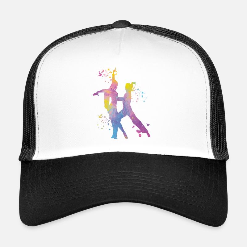 Danseur d’aquarelle de couple de danse latine Casquette trucker 