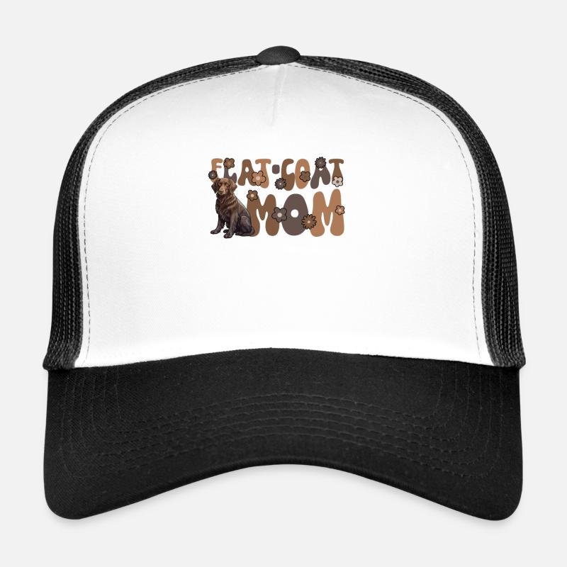 Flat Coated Retriever Groovy Flat-Coat Mom - Trucker Cap - Weiß/Schwarz