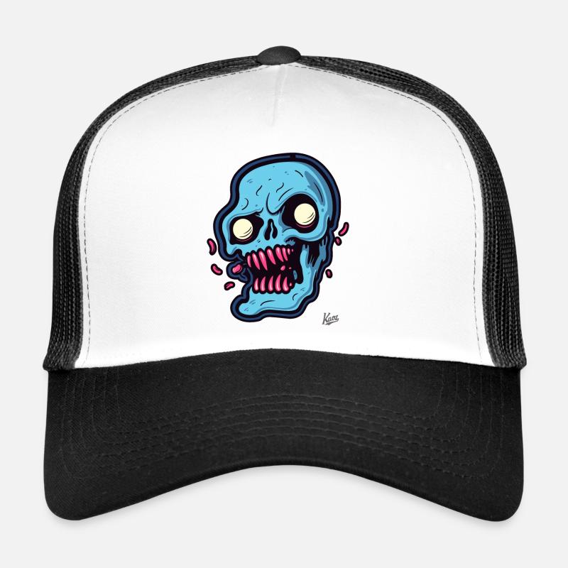Crâne bleu abstrait Casquette trucker 