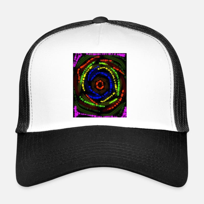 Lignes colorées concentriques, dessin abstrait Casquette trucker 