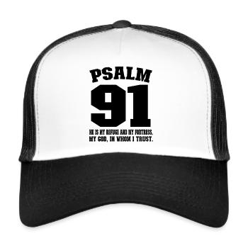 Psaume 91 - Église Dieu Catholique Évangélique - Casquette trucker  - blanc/noir - Devant
