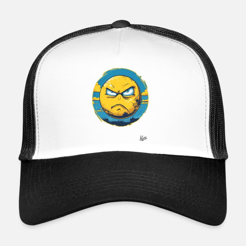 Yellow and Blue Angry Ukrainian Sun Trucker Cap