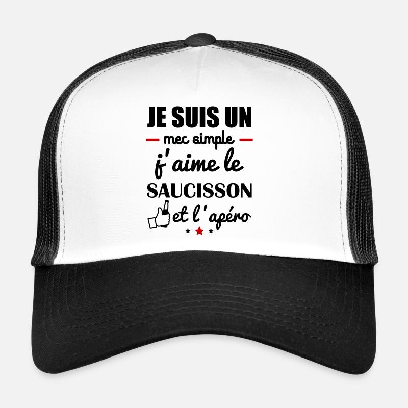 Mec simple saucisson apéro, humour, noël Casquette trucker 