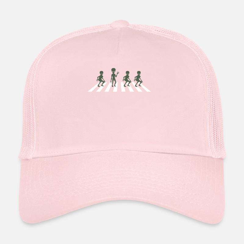Aliens Crossing Road A Funny Sci-Fi Fans Trucker Cap