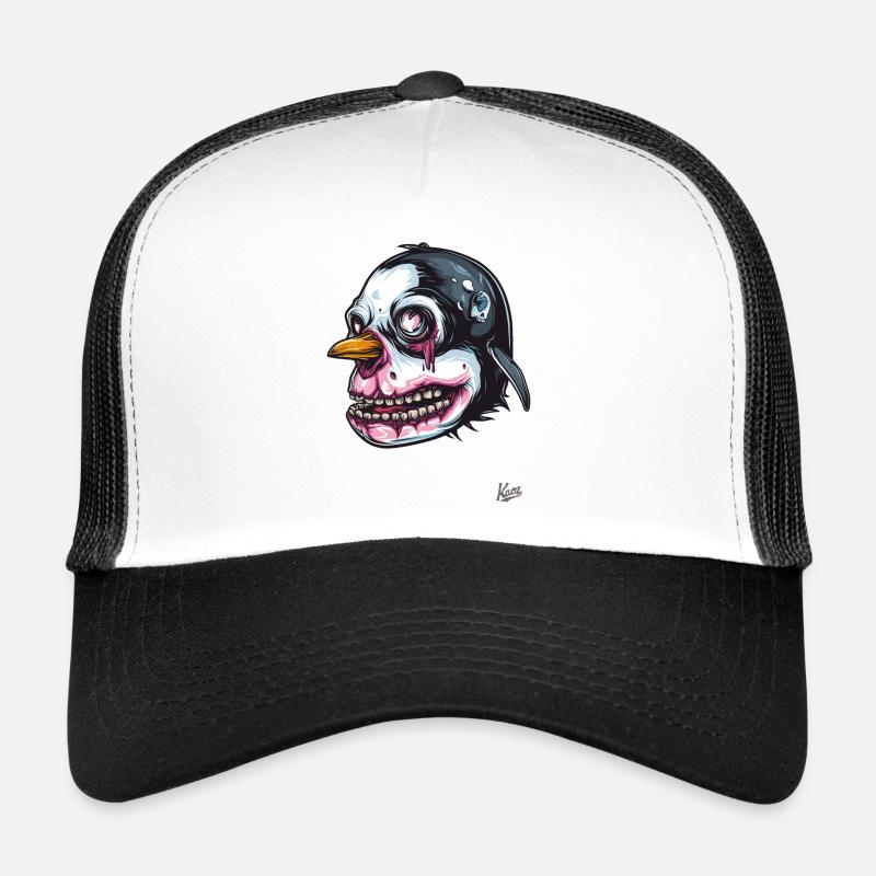 Penguin Mutant Zombie Skull Skull Trucker Cap