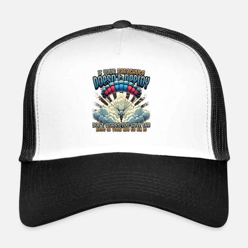 Funny skydiver - Trucker Cap - white/black