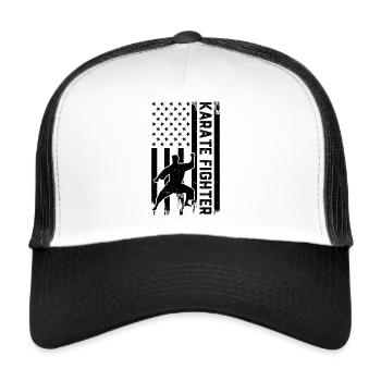 Karaté Combattant Karaté Arts Martiaux Karaté Combat - Casquette trucker  - blanc/noir - Devant