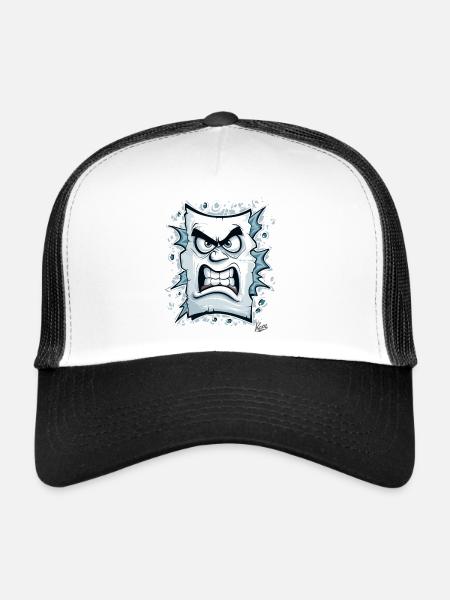 Angry face made of paper - Trucker Cap - white/black - Front