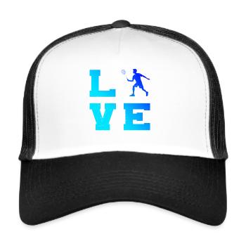 Badminton player Squash Badminton Badminton - Trucker Cap - white/black - Front